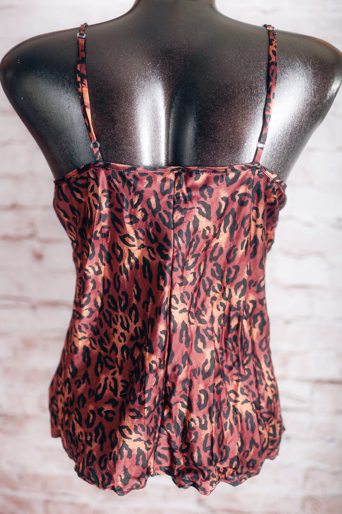 Silkscreen 100% Silk Cami Chemise Cheetah Animal Print Large