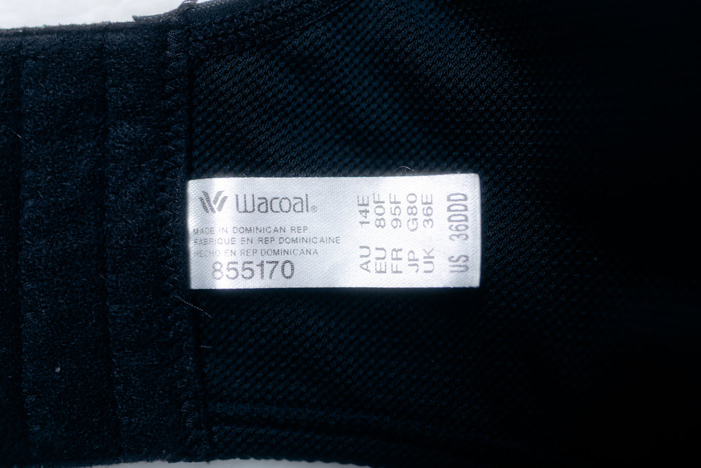 Wacoal Simone Sport Underwire 855170 Sports Bra Black US 36DDD UK 36E