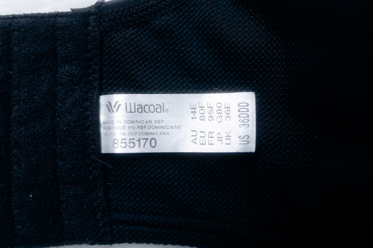 Wacoal Simone Sport Underwire 855170 Sports Bra Black US 36DDD UK 36E