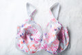 Goddess Kayla Banded GD6192 Satin Underwire Full Figure Underwire Bra Floral US 34H UK 34FF