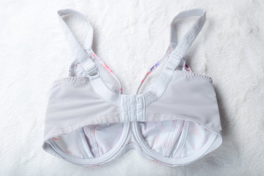 Goddess Kayla Banded GD6192 Satin Underwire Full Figure Underwire Bra Floral US 34H UK 34FF