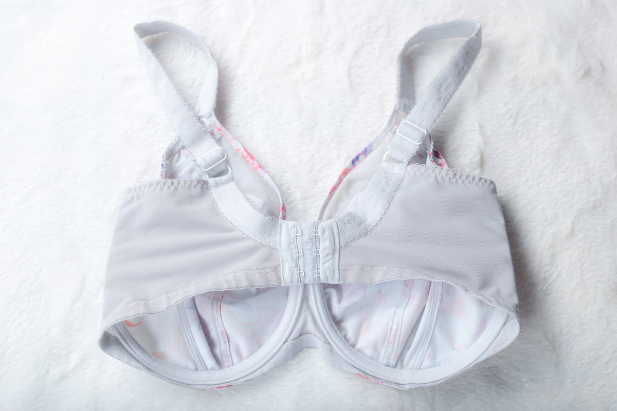 Goddess Kayla Banded GD6192 Satin Underwire Full Figure Underwire Bra Floral US 34H UK 34FF