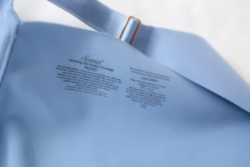 Soma 44DDD Vanishing 360 Perfect Coverage Underwire T-shirt Bra Blue NEW