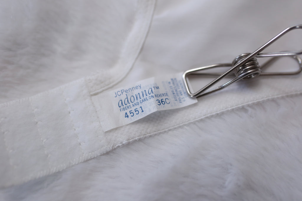 Adonna 36C Vintage 4551 Underwire Bra White Satin Sheer Lace NEW