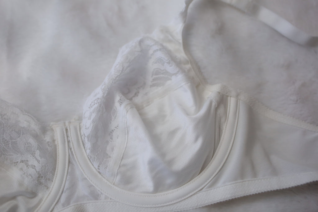Adonna 36C Vintage 4551 Underwire Bra White Satin Sheer Lace NEW