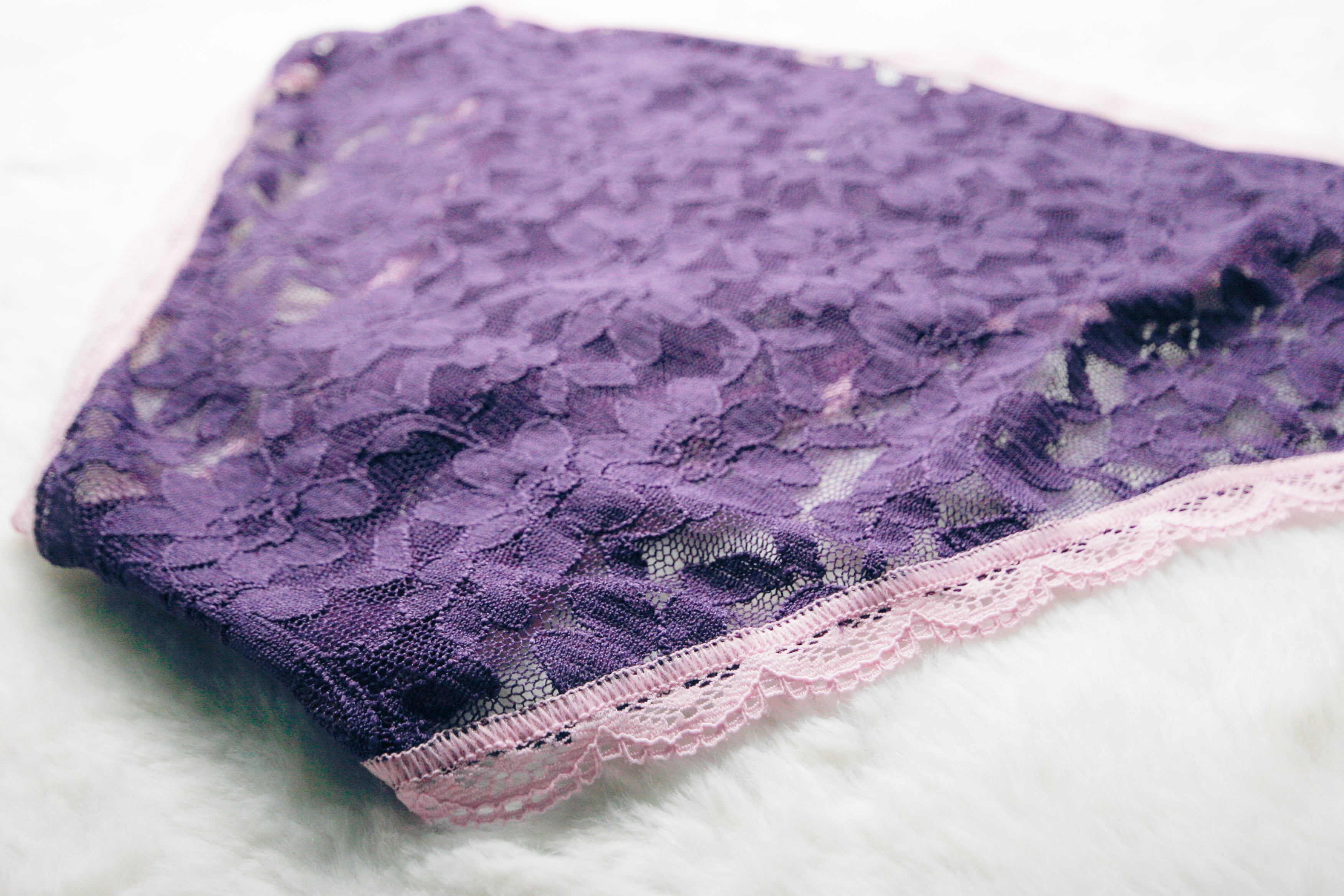 Adore Me Purple Sheer Lace French Cut Panties Medium NEW