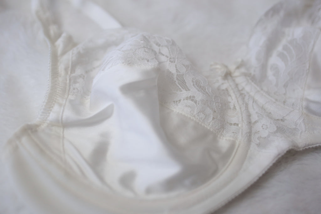 Adonna 36C Vintage 4551 Underwire Bra White Satin Sheer Lace NEW
