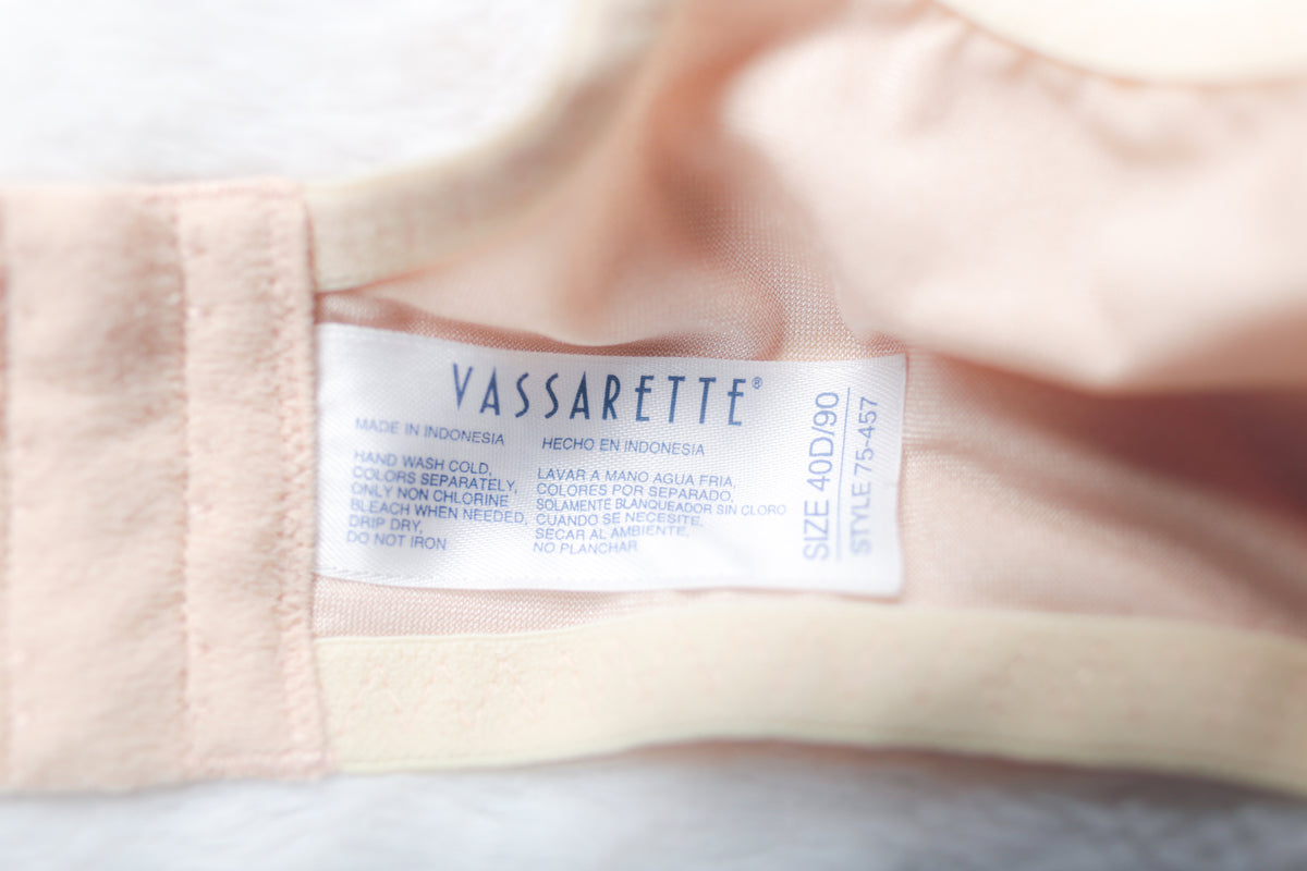 Vassarette 75-457 Retro Unlined Satin Bra Beige 40D