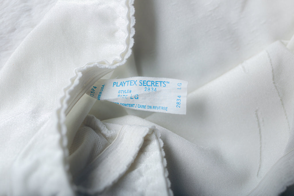 Playtex Secrets 2834 Vintage Shaping Satin Lace Brief Panties Large White