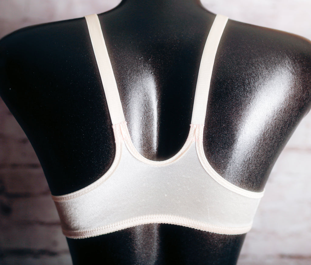 Victoria's Secret Vintage 90s Unlined Satin Front-close Racerback Bra Beige 34B