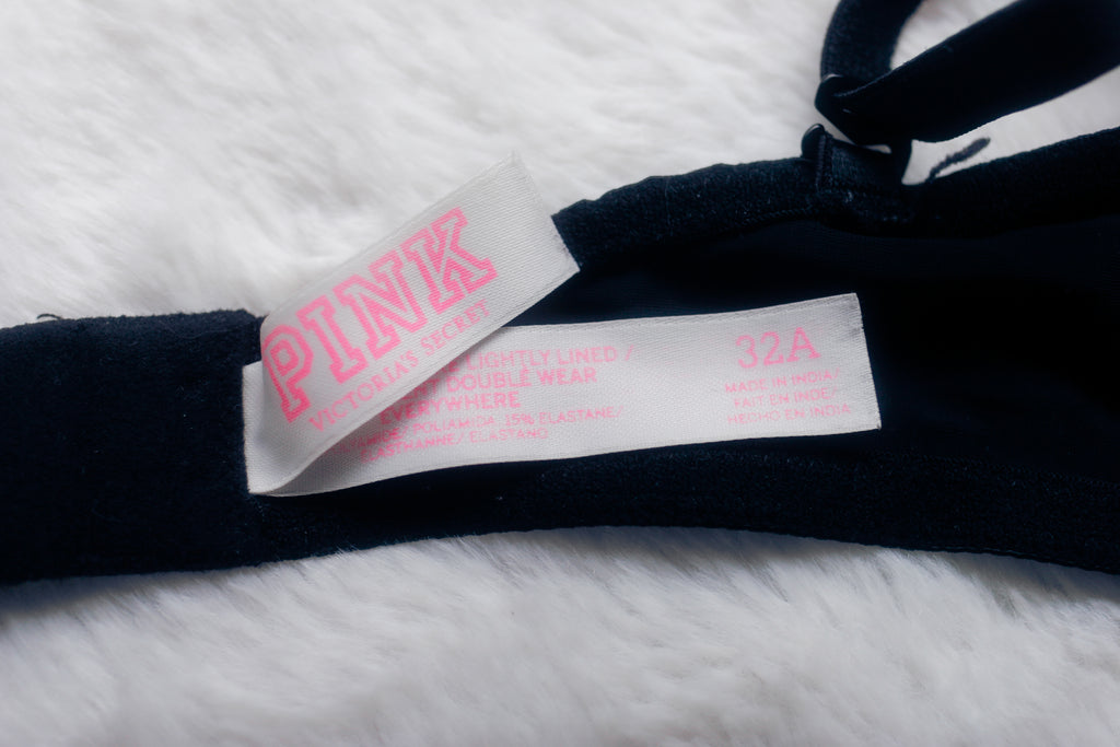 Pink by Victoria's Secret 32A Wear Everywhere Lightly Lined T-shirt Bra Black