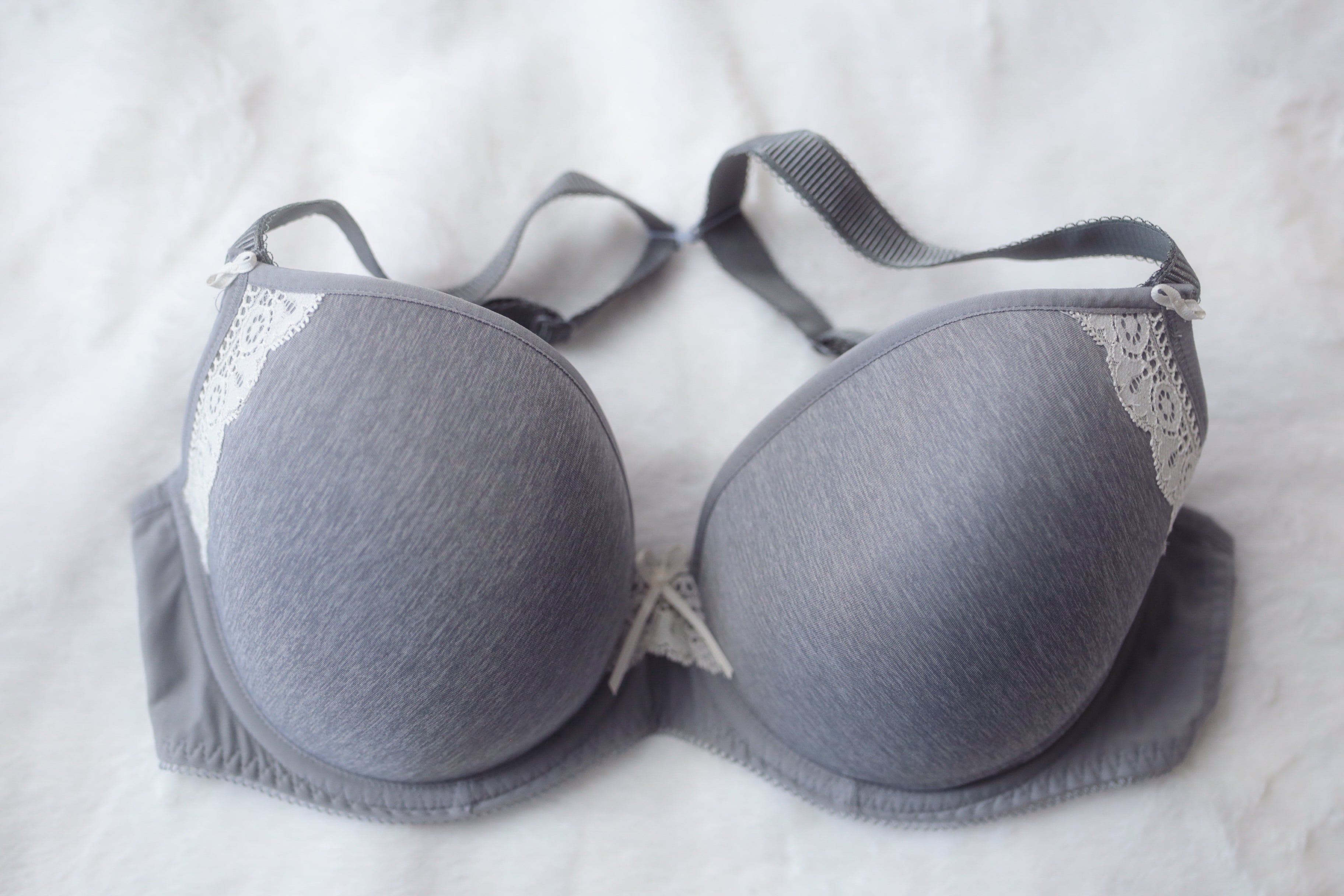 Freya 34G UK 34F Deco Delight Plunge AA1561 Underwire T-shirt Bra Grey