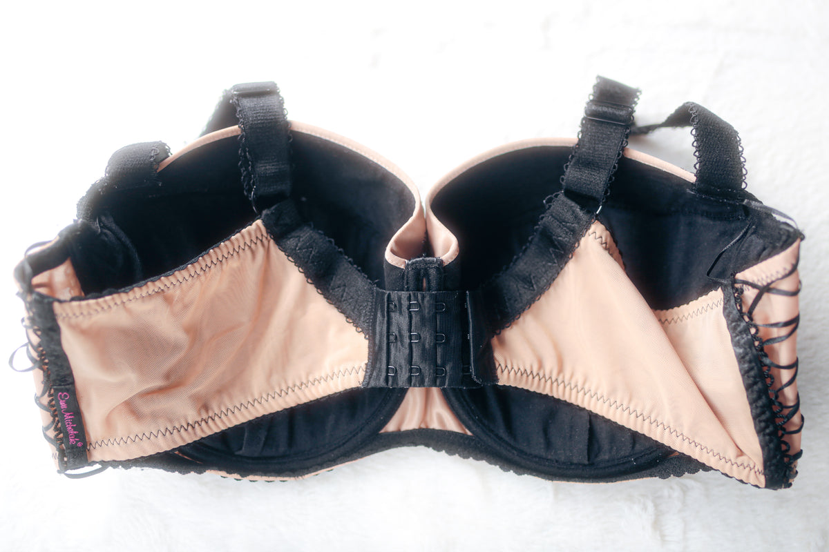 Ewa Michalak BM Unpadded Balconette Bra Polish Black Beige 100F US 44G UK 44F