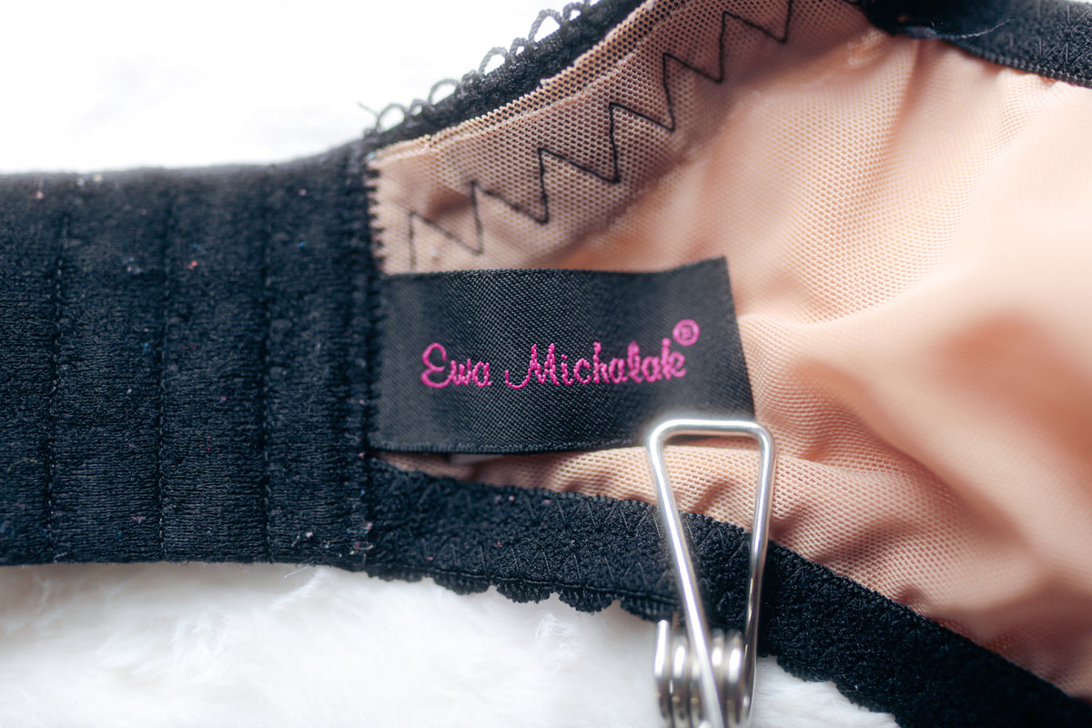 Ewa Michalak BM Unpadded Balconette Bra Polish Black Beige 100F US 44G UK 44F