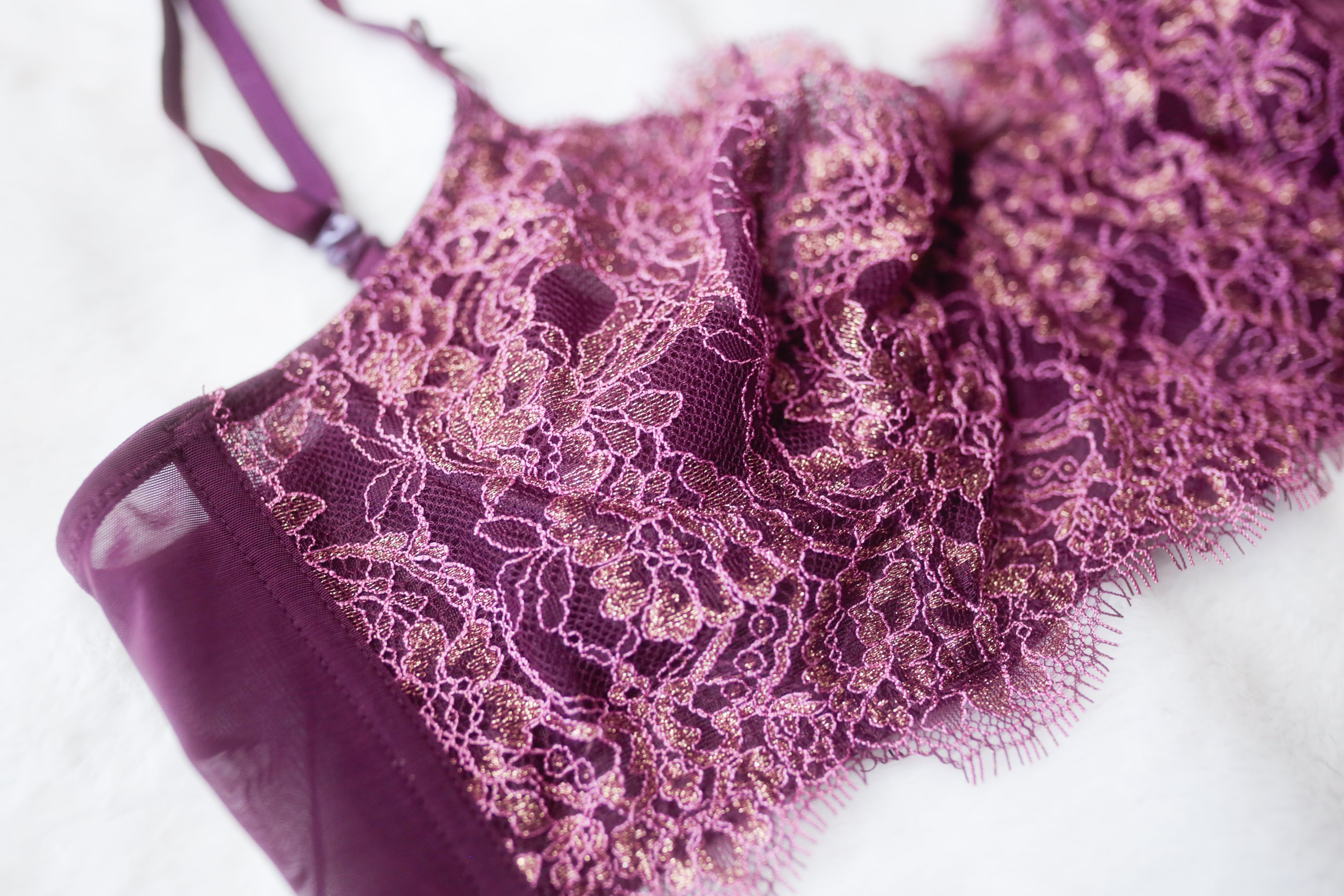 Victoria's Secret 36B Dream Angels Push-up without Padding Bra Purple Lace