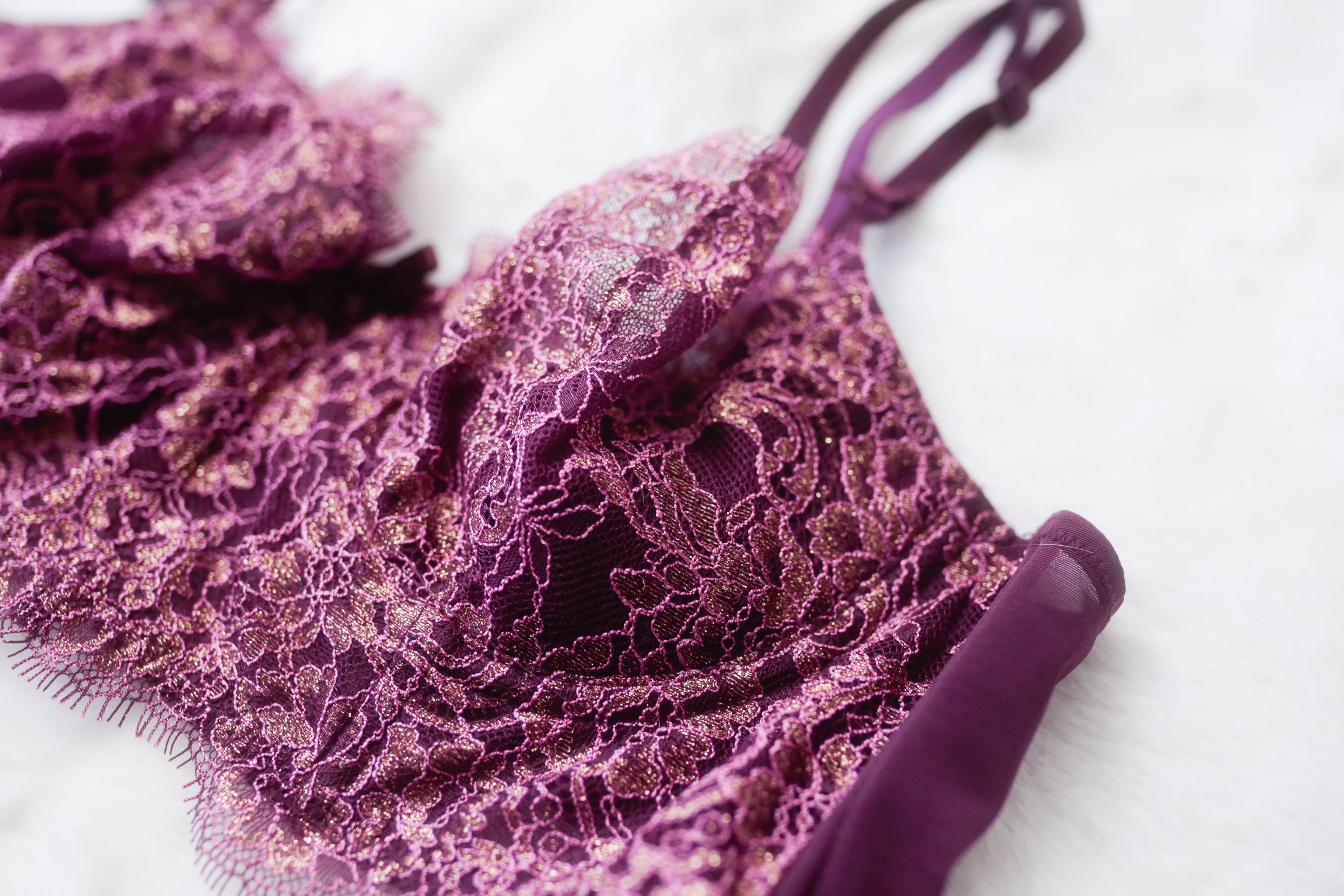 Victoria's Secret 36B Dream Angels Push-up without Padding Bra Purple Lace