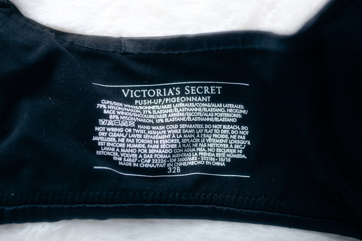 Victoria's Secret Padded Push-up Bra Black 32B