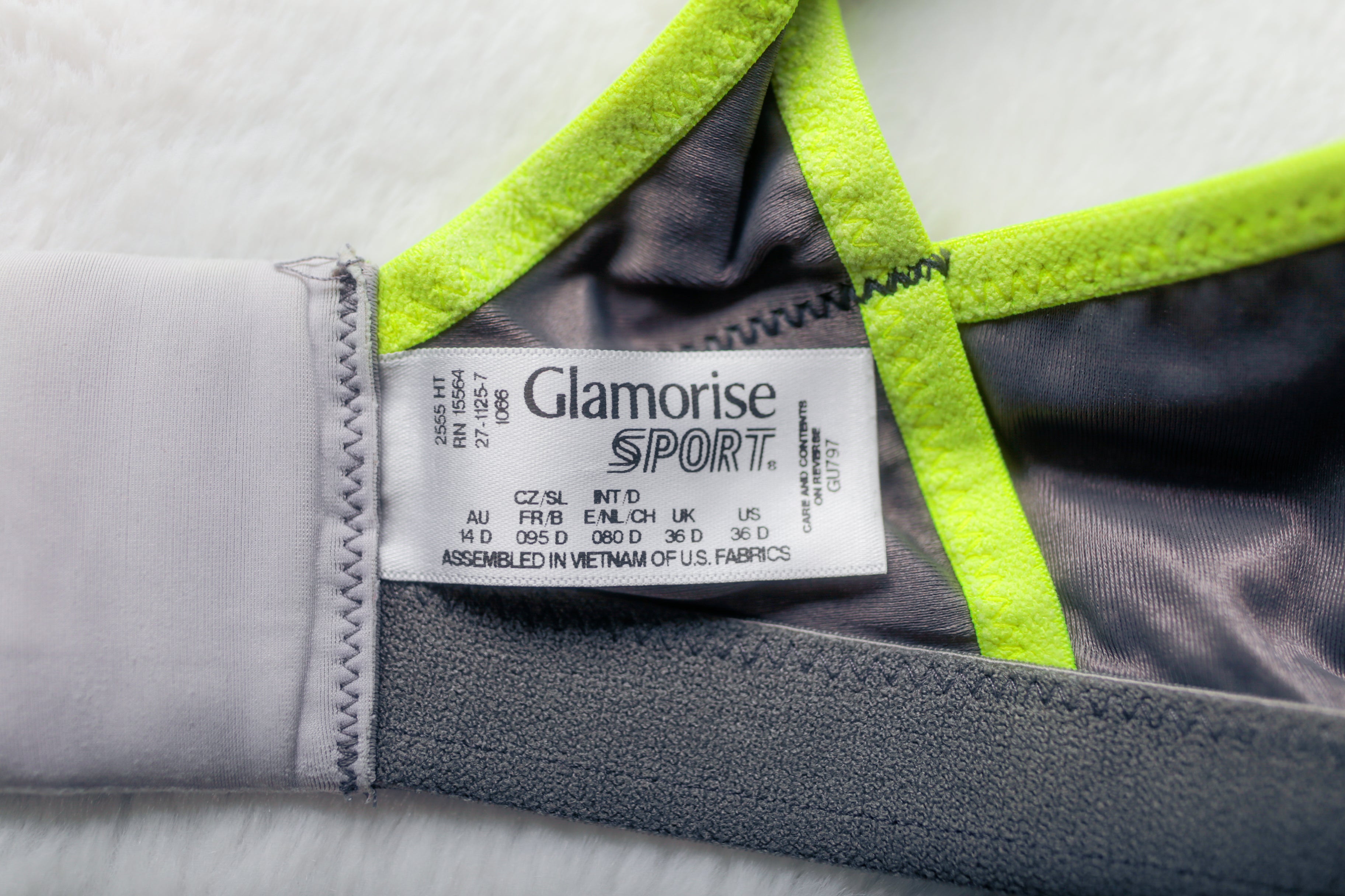 Glamorise 36D No Bounce Camisole Wireless Sports Bra Gray 1066