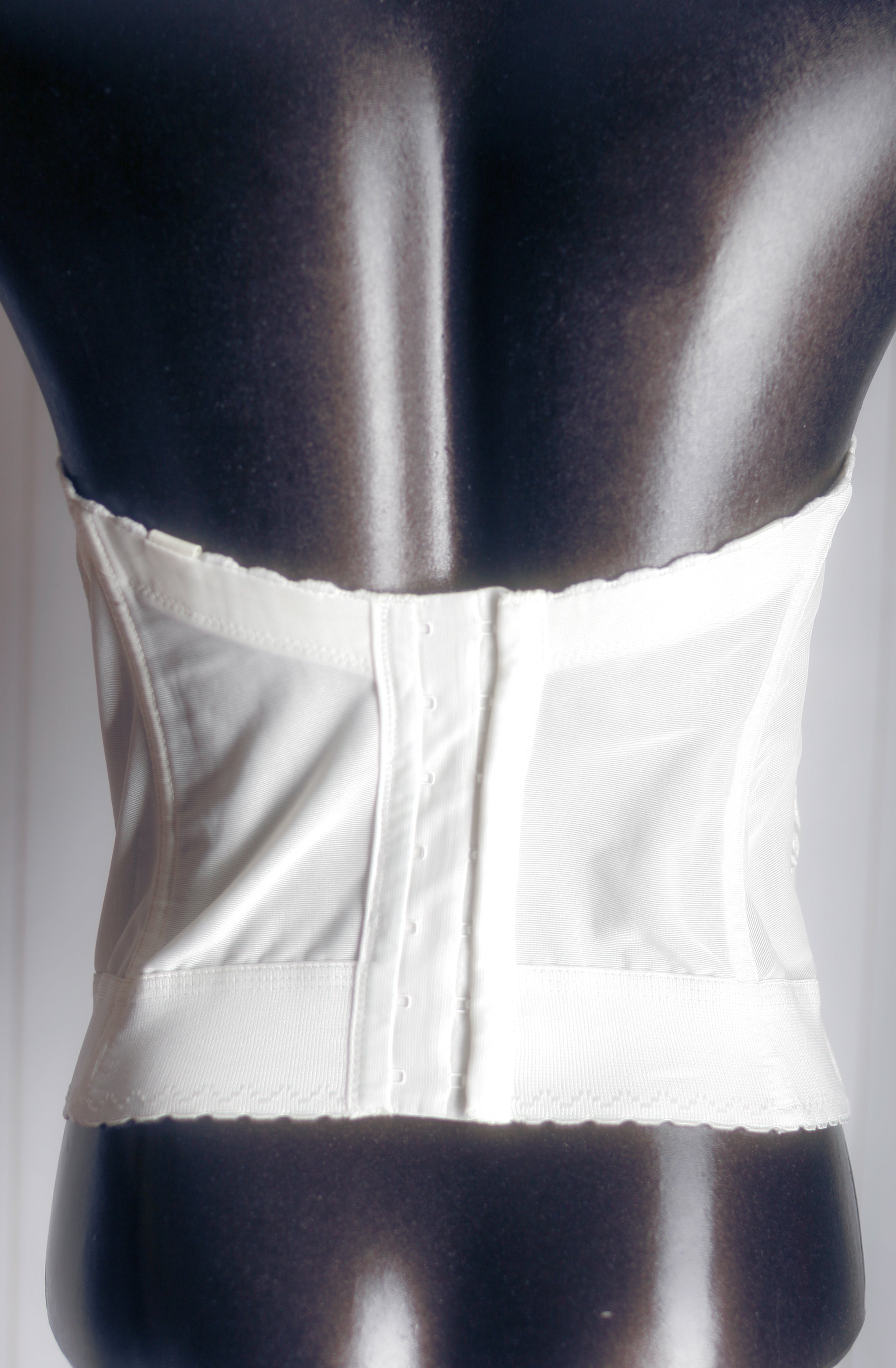 Goddess 34D Unlined Bustier Corset Low Back Boned Bra White