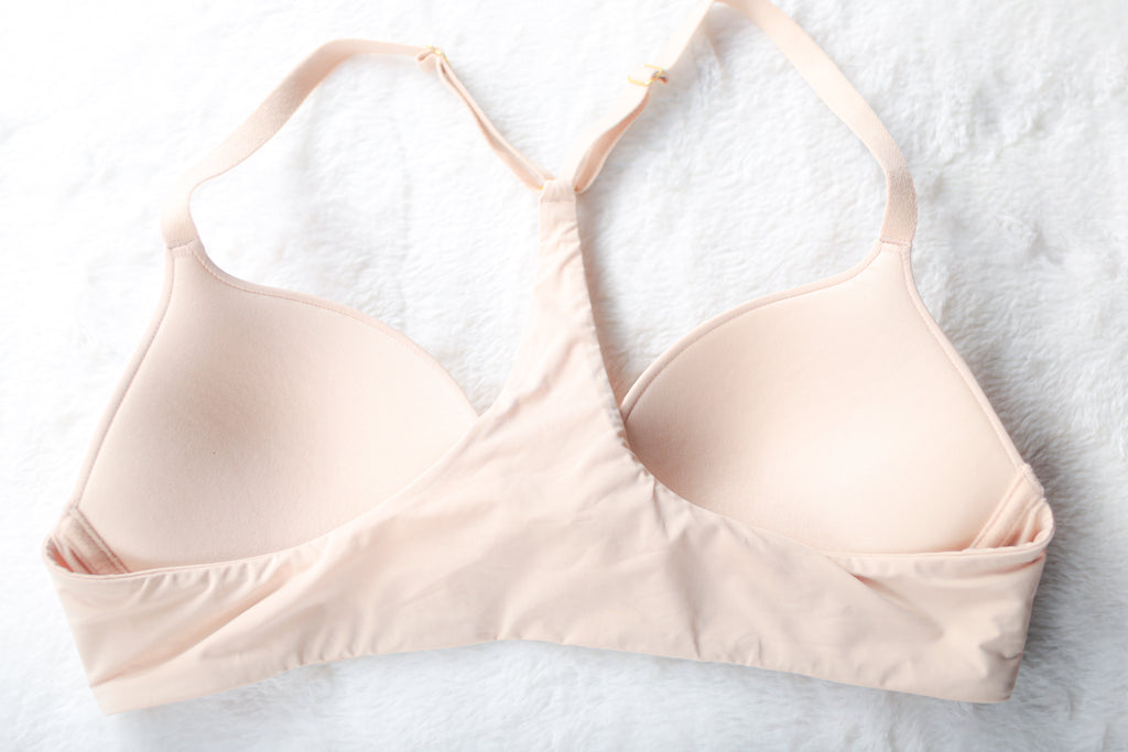 Pepper Padded Seamless Underwire Racerback Front Close T-shirt Bra Beige 38A