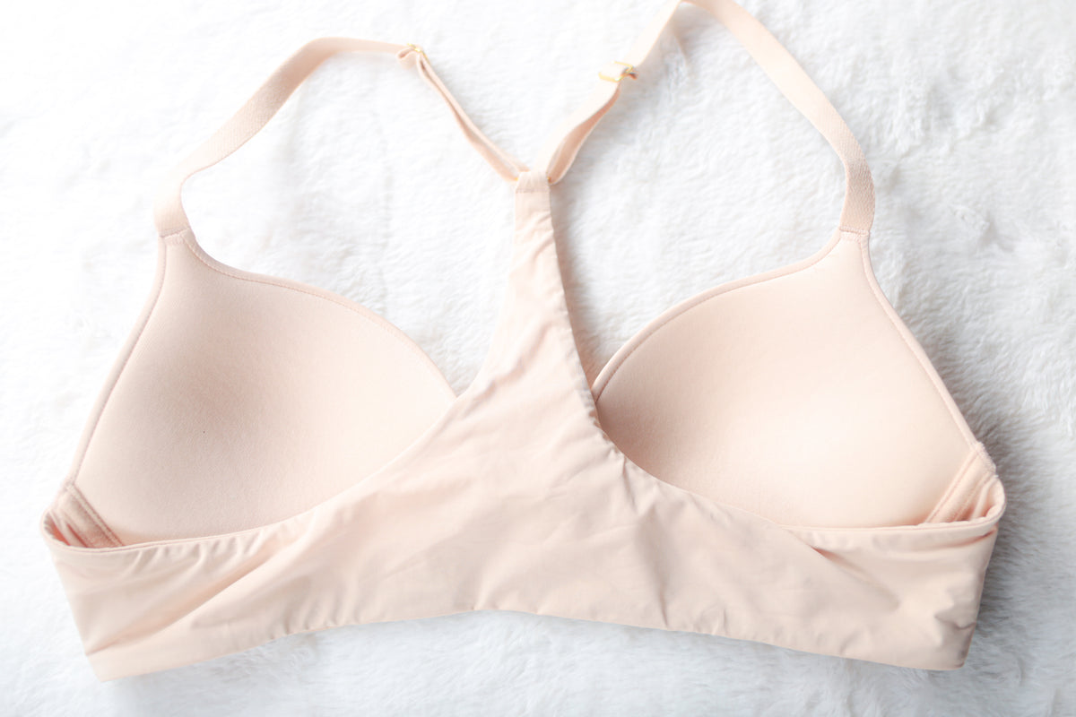 Pepper Padded Seamless Underwire Racerback Front Close T-shirt Bra Beige 38A