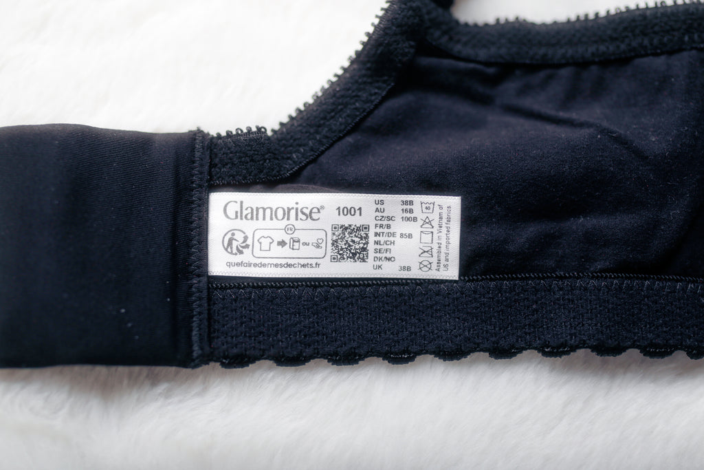 Glamorise 38B MagicLift Cotton Soft Cup Full Coverage Wireless Bra Black 1001