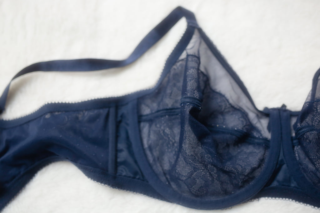 Wacoal 40C Retro Chic 855186 Full Figure Underwire Lace Bra Blue