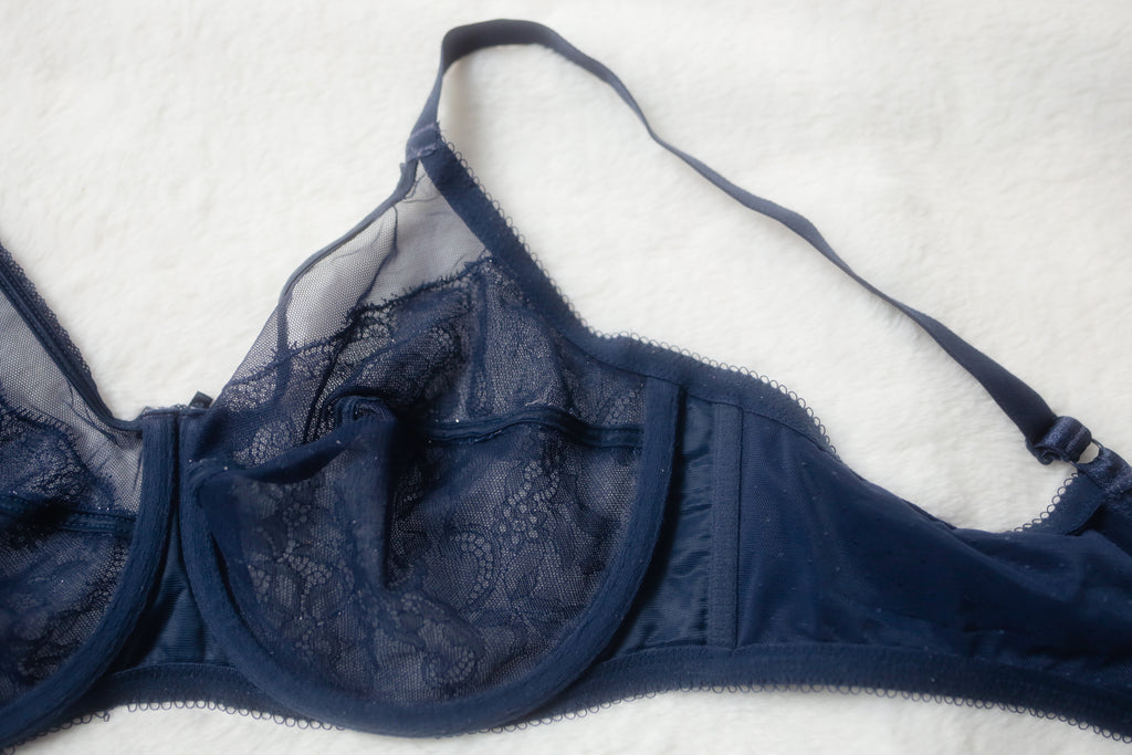 Wacoal 40C Retro Chic 855186 Full Figure Underwire Lace Bra Blue