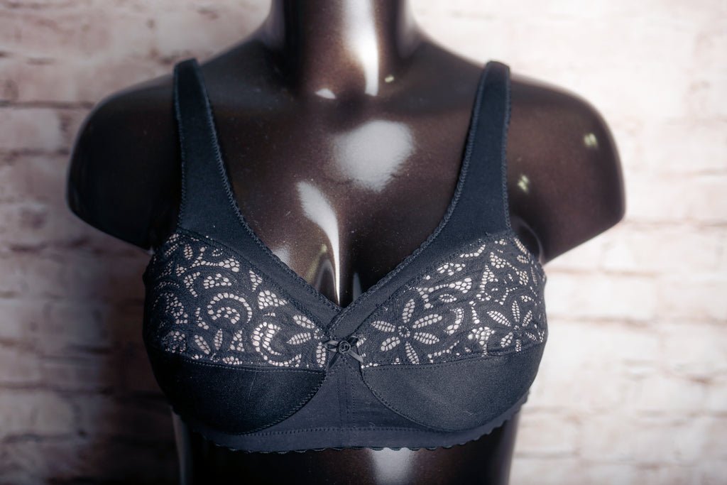 Glamorise 38B MagicLift Cotton Soft Cup Full Coverage Wireless Bra Black 1001