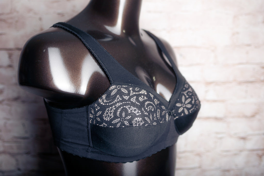 Glamorise 38B MagicLift Cotton Soft Cup Full Coverage Wireless Bra Black 1001