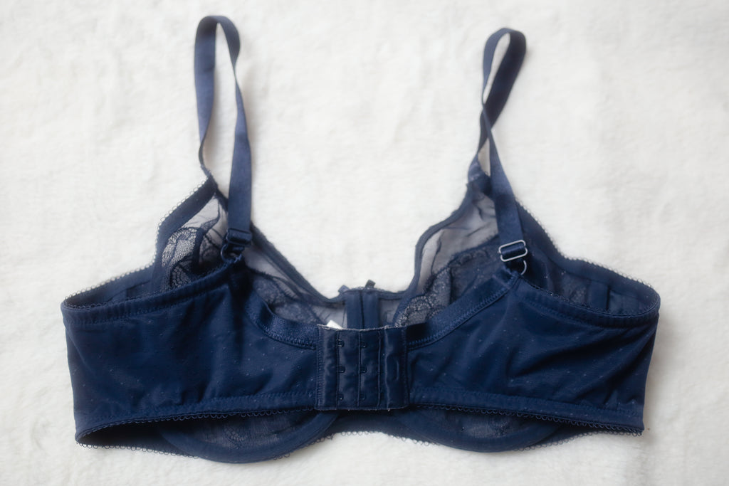 Wacoal 40C Retro Chic 855186 Full Figure Underwire Lace Bra Blue