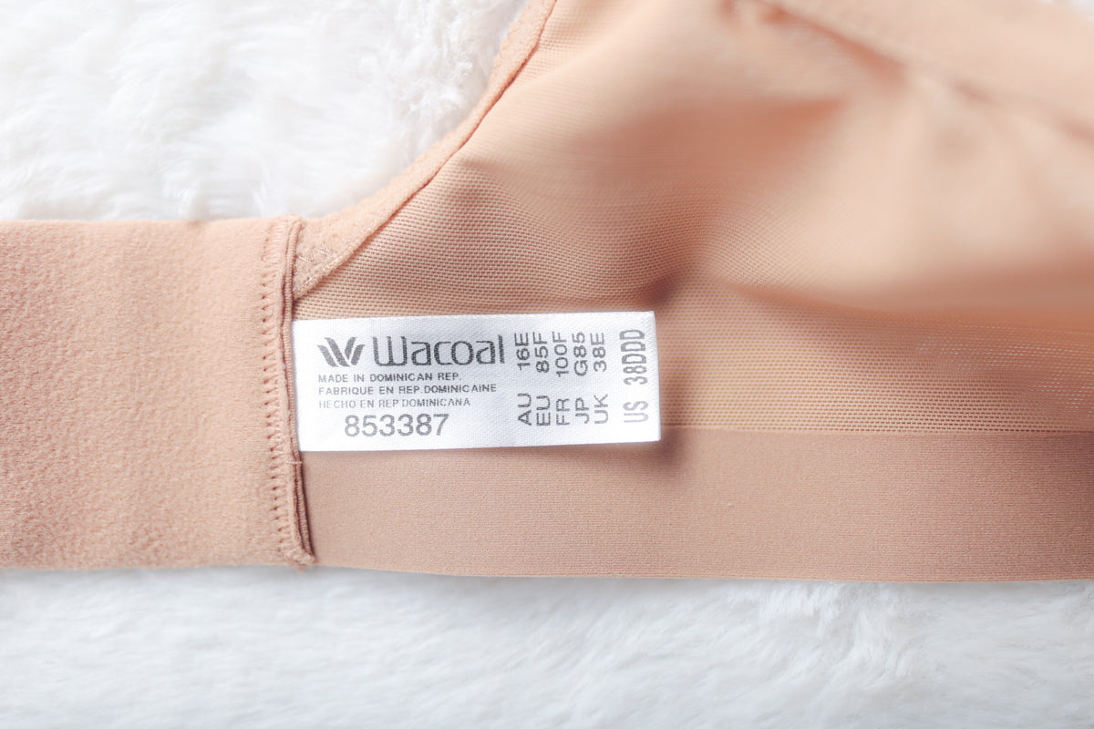 Wacoal Shape Revolution Shallow Top 853387 Underwire T-shirt Bra Beige US 38DDD UK 38E NEW
