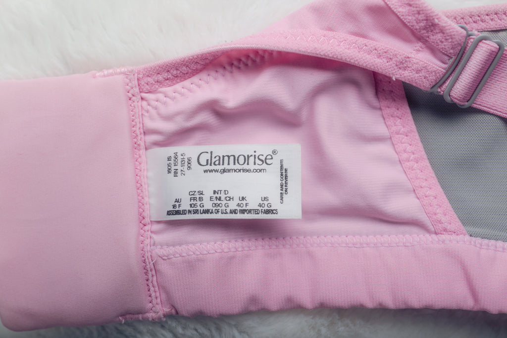 Glamorise US 40G UK 40F Underwire High Impact Sports Bra Pink 9066