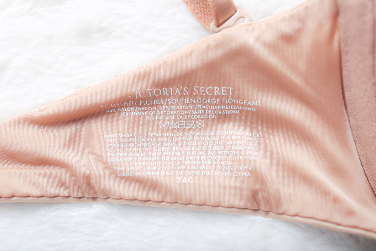 Victoria's Secret Bombshell Plunge Push-up Bra Beige 34C
