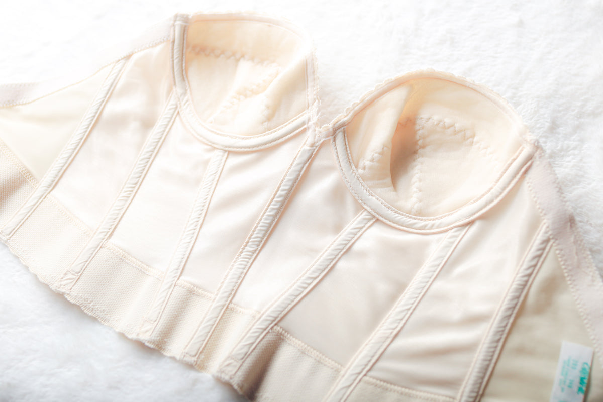 Carnival Vintage Retro Burlesque Low Back Strapless Corset Bustier Bra Beige 34B