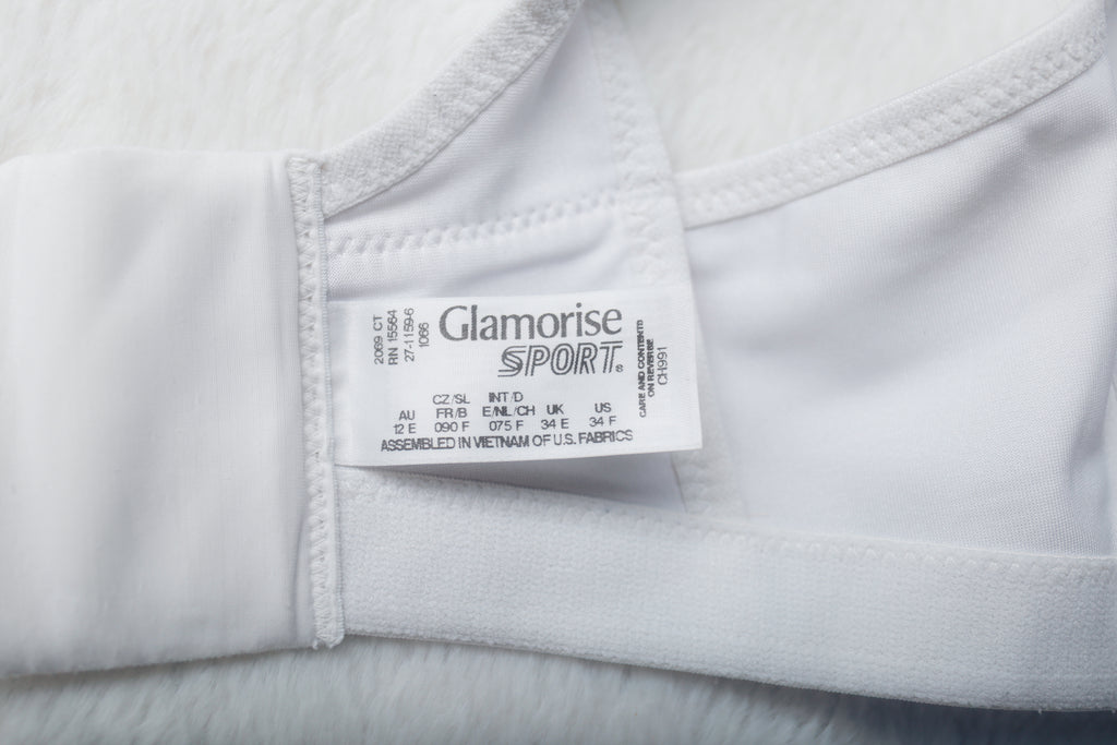 Glamorise 34F UK 34E No Bounce Camisole Wireless Sports Bra White 1066