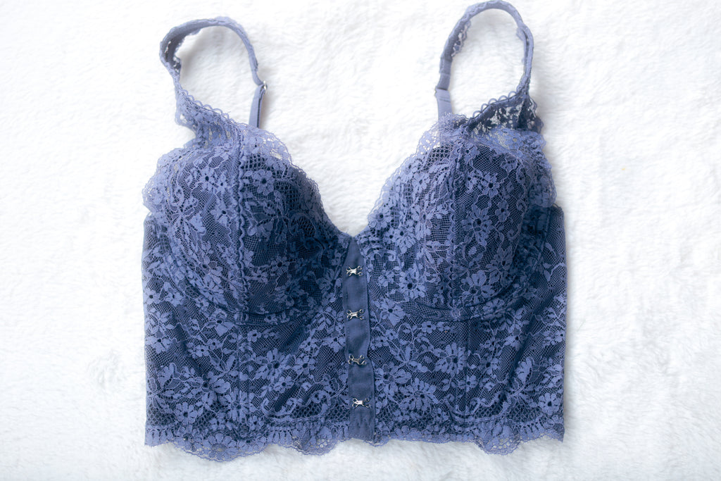 Victoria's Secret Dream Angels Lined Demi Longline Bra Blue 32D