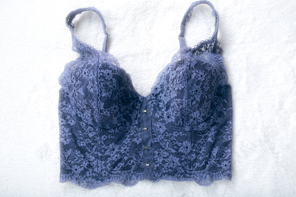 Victoria's Secret Dream Angels Lined Demi Longline Bra Blue 32D