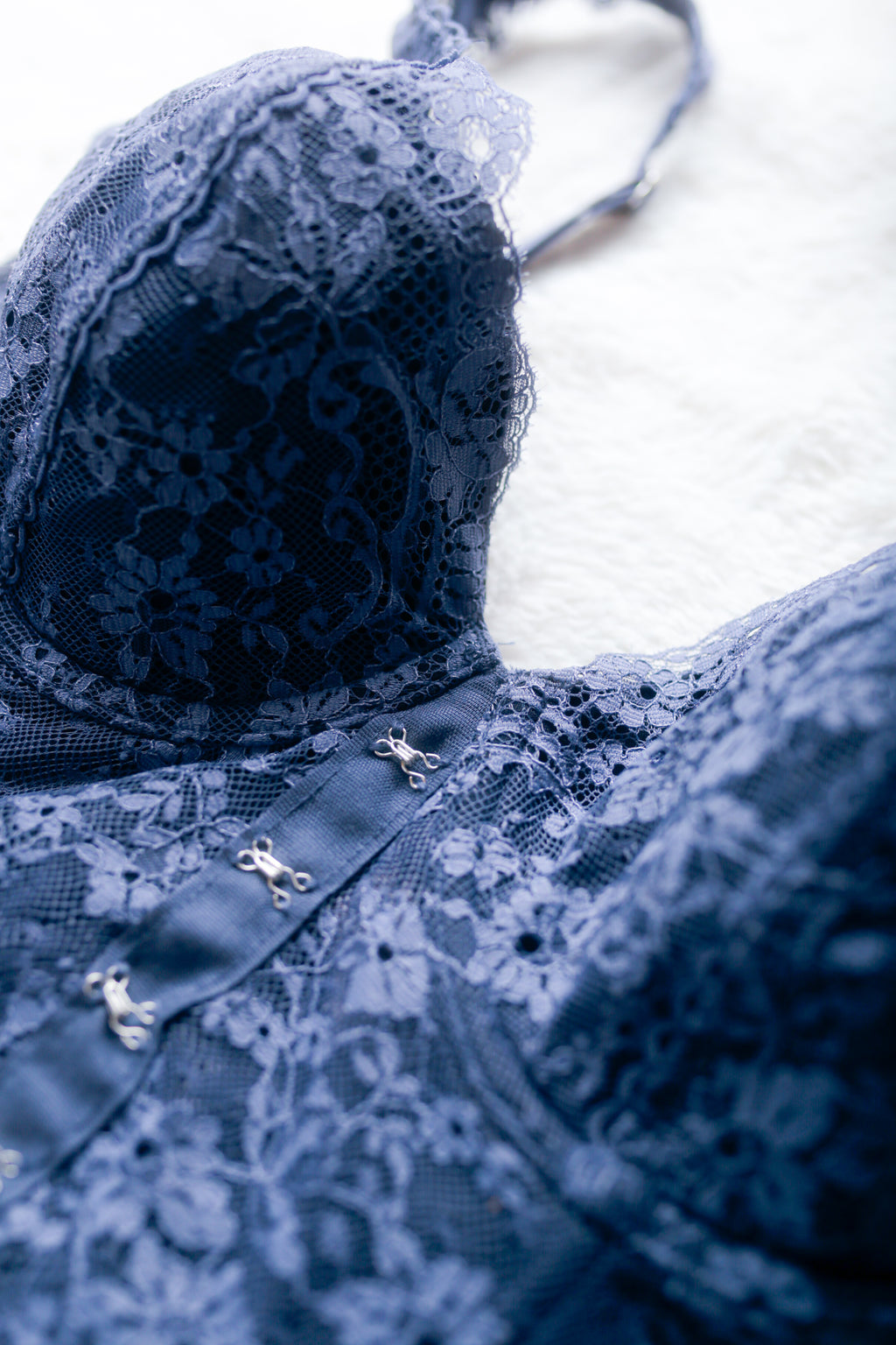 Victoria's Secret Dream Angels Lined Demi Longline Bra Blue 32D
