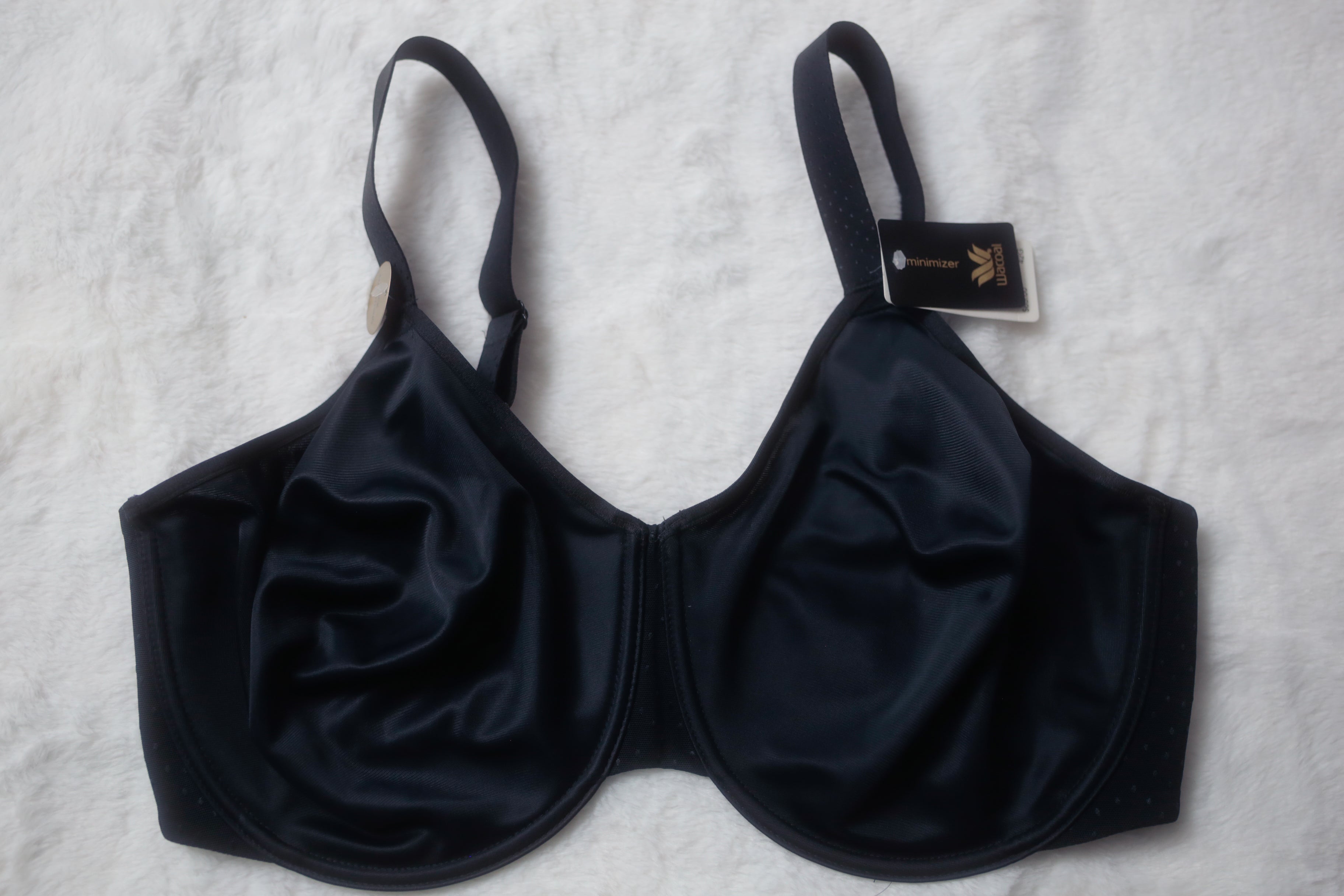 Wacoal US 42G UK 42F Back Appeal Minimizer 857303 Full Coverage Underwire Bra Black NEW