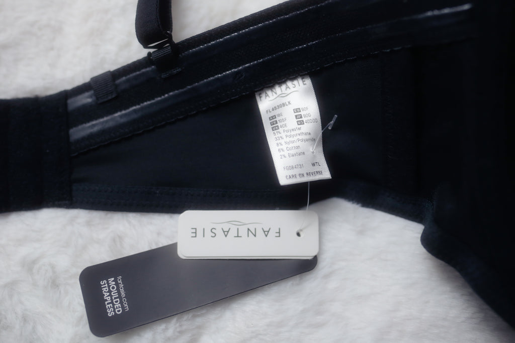 Fantasie  40DDD UK 40E Smoothing Molded FL4530 Convertible Strapless T-shirt Bra Black NEW