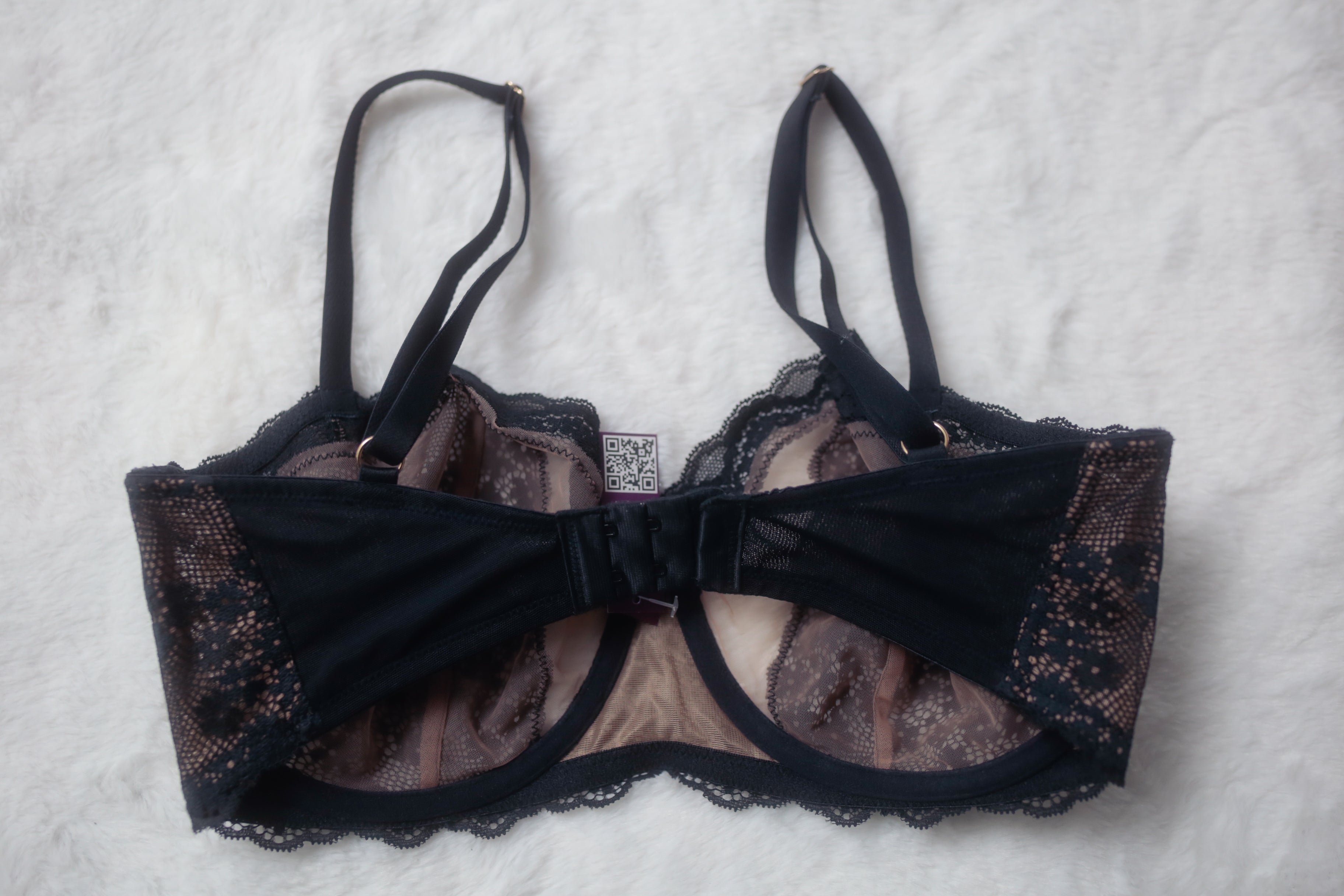 Adore Me 34DDD Melrose Unlined Balconette Sheer Underwire Bra Black NEW