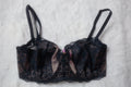 Adore Me 34DDD Melrose Unlined Balconette Sheer Underwire Bra Black NEW