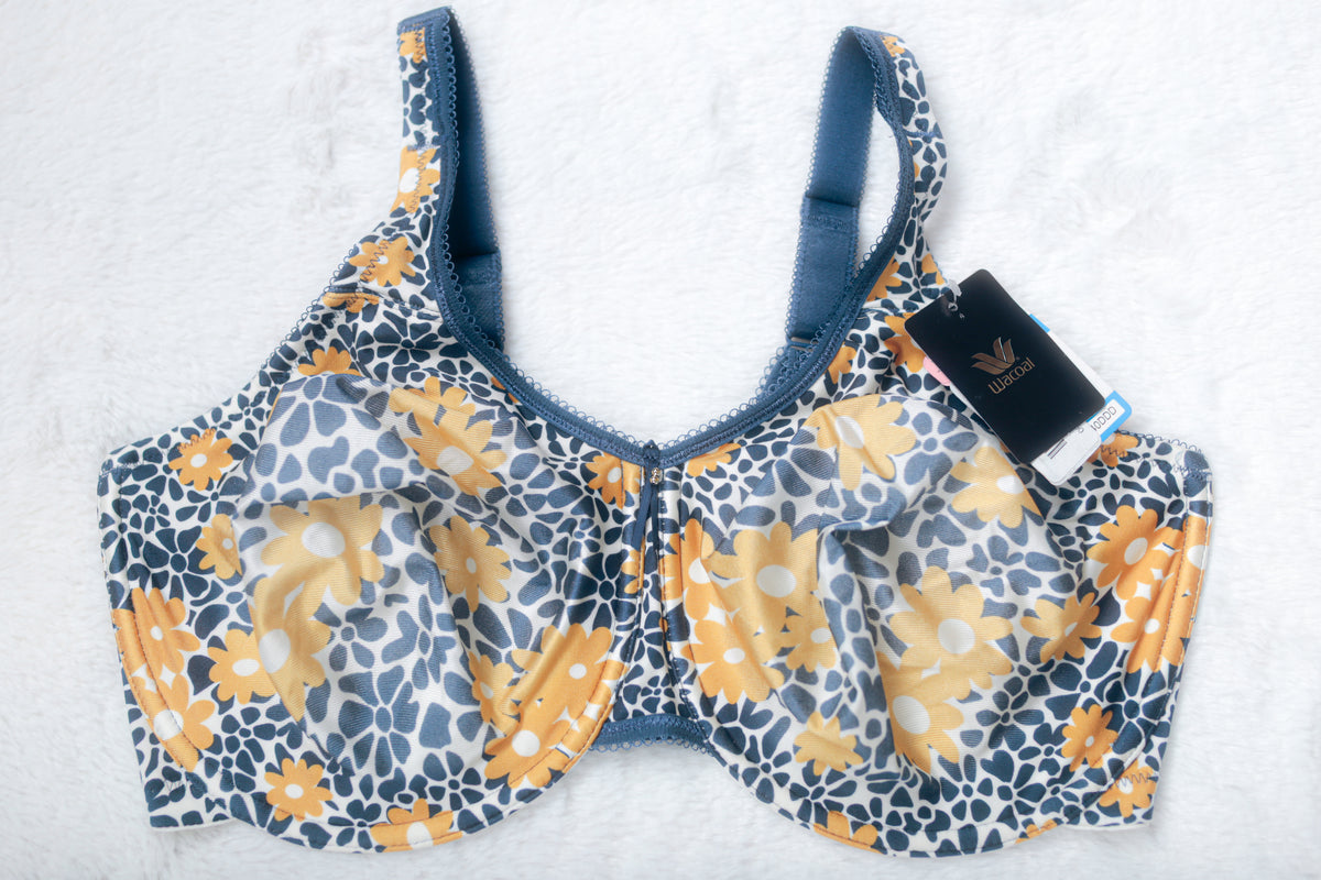 Wacoal Basic Beauty Full Figure 855292 Unlined Seamless Bra Floral US 40DDD UK 40E NEW