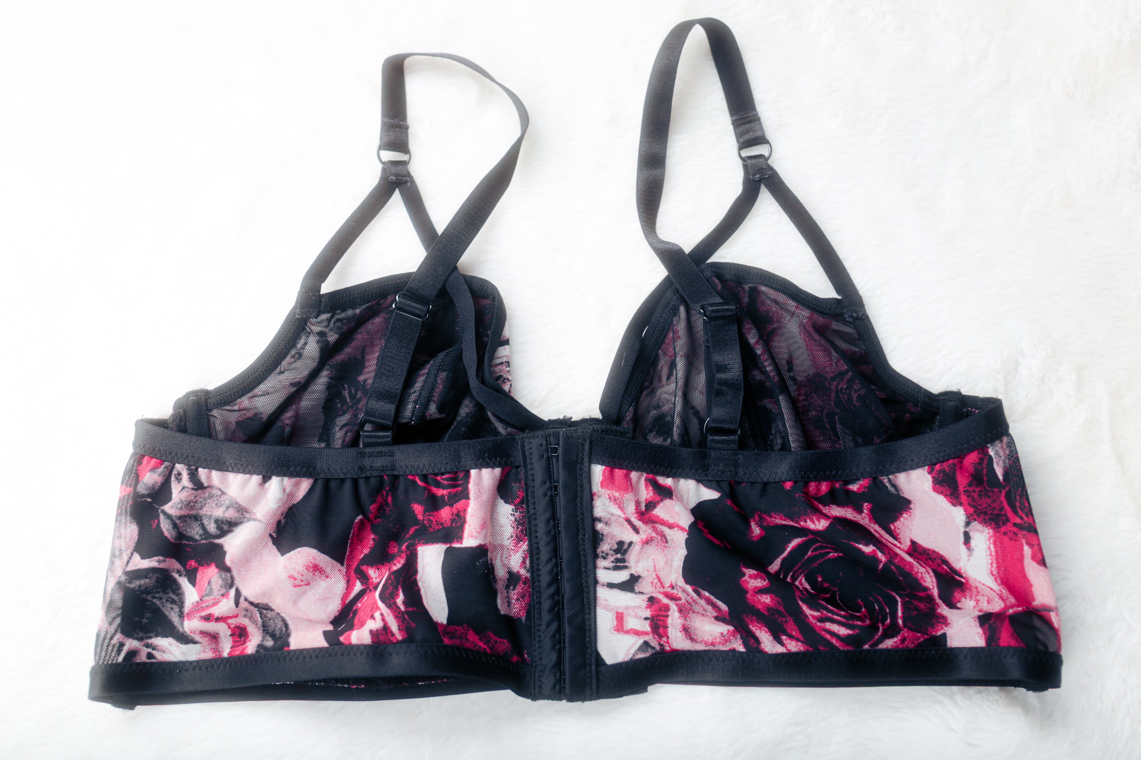 Torrid Curve 2 Longline Underwire Bra Floral Pink and Black