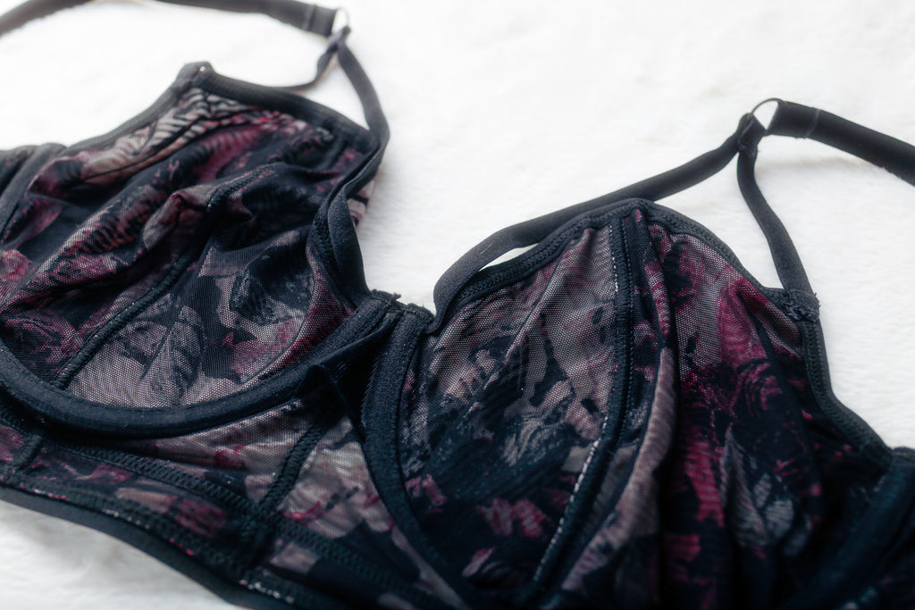 Torrid Curve 2 Longline Underwire Bra Floral Pink and Black