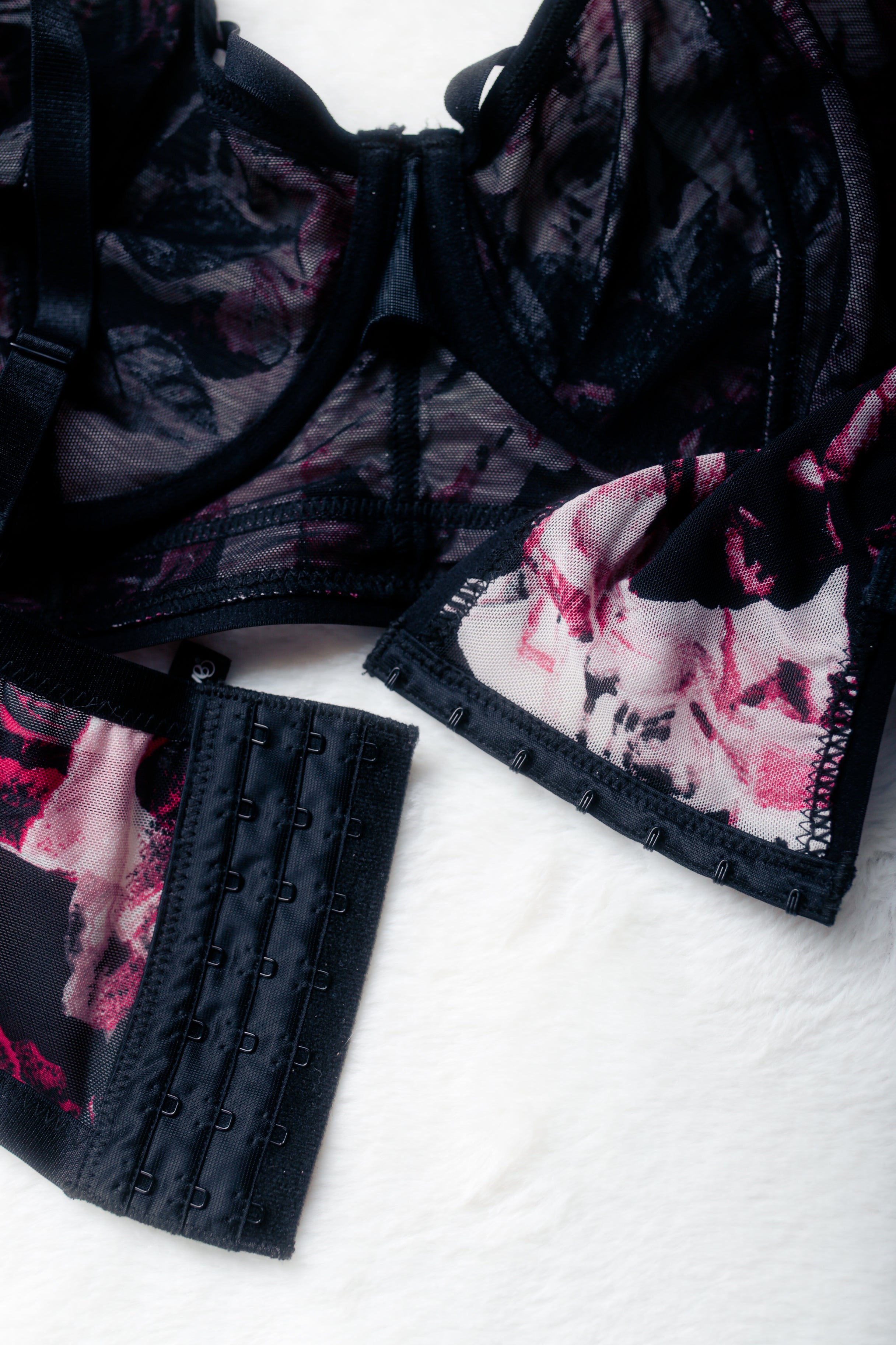 Torrid Curve 2 Longline Underwire Bra Floral Pink and Black