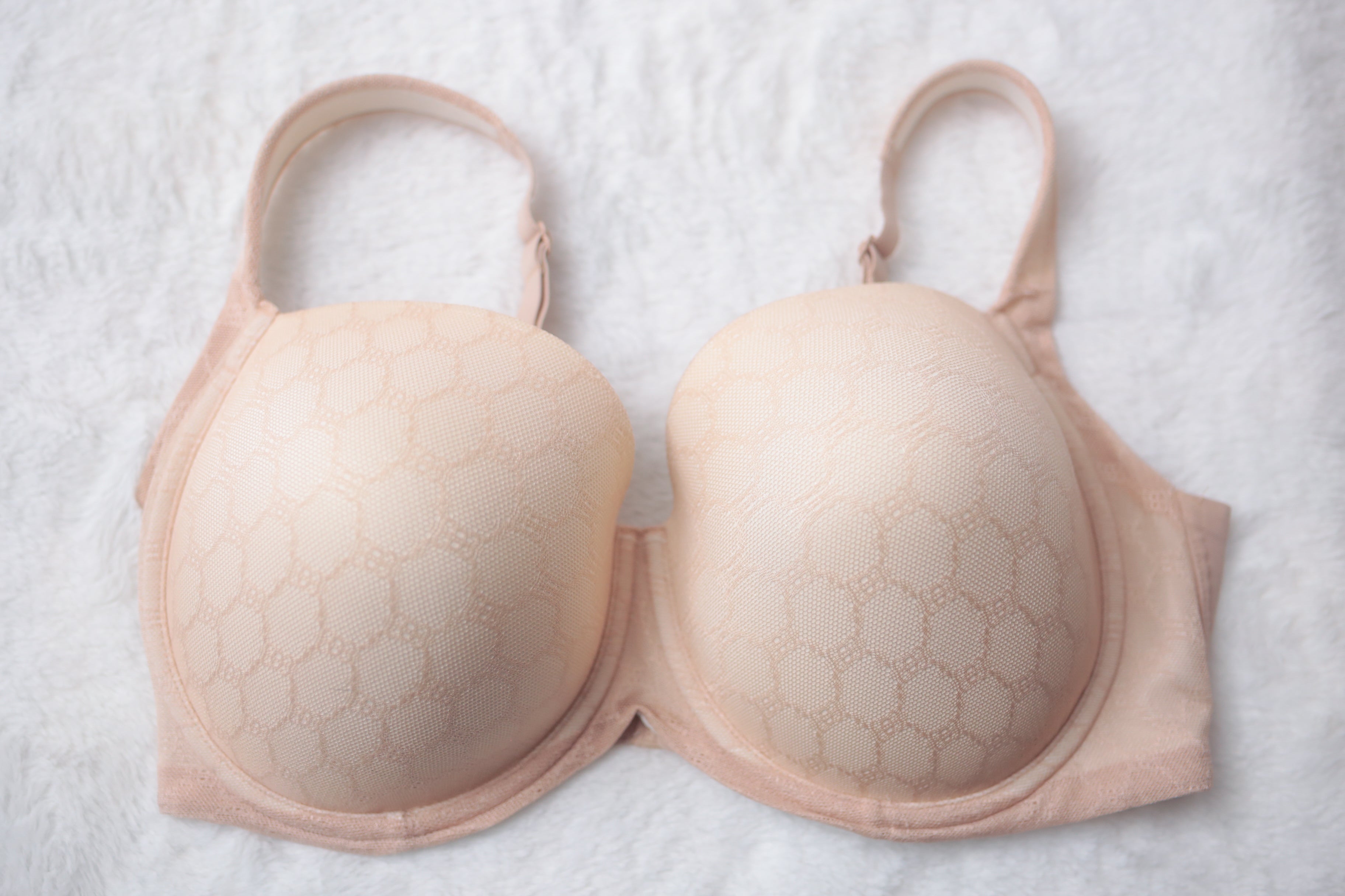 Soma 36G Stunning Support Geo Lace Balconette Full Coverage Underwire Bra Light Pink