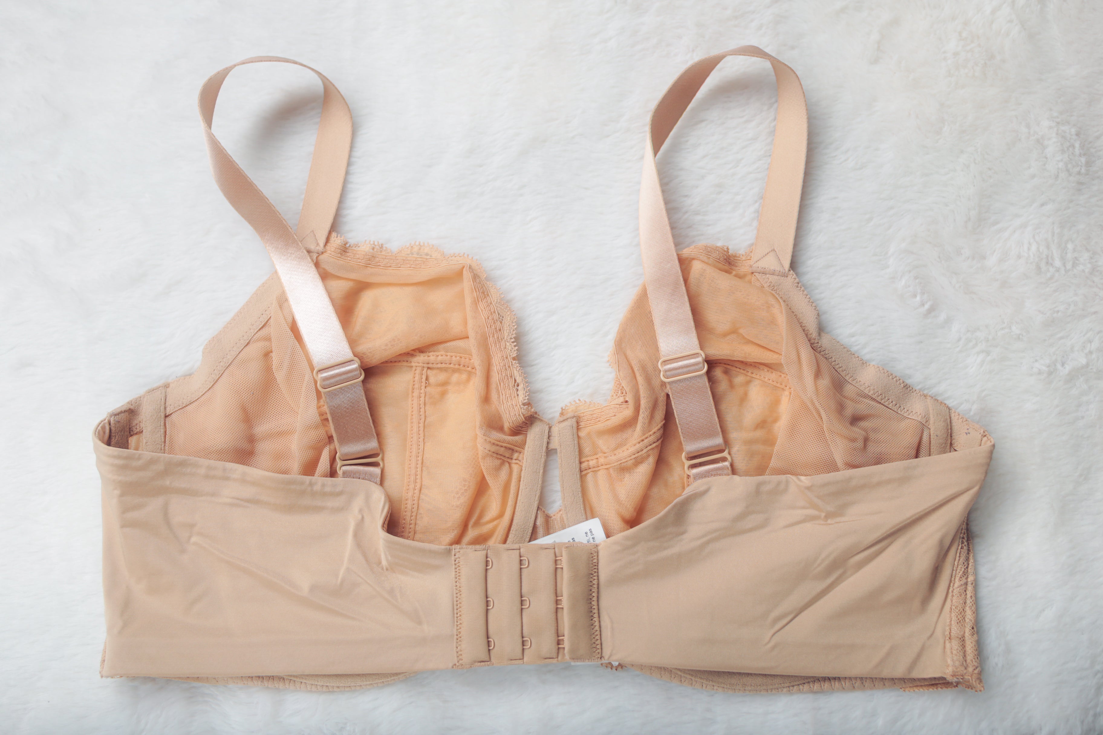 Calvin Klein 40DD Unlined Semi-sheer Lace Underwire Bra Beige