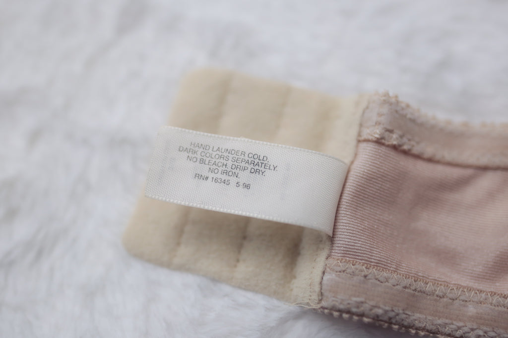 Victoria's Secret 36B 90s Vintage Strapless Demi Push-up Bra Nude Satin